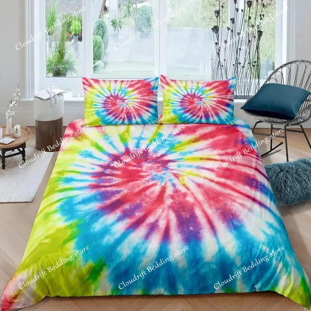 Tie Dye Beddengoed Set Boho Psychedelische Dekbedovertrek voor Kinderen Kinderen Tieners Volwassenen Hippie Tie Dye Dekbedovertrek