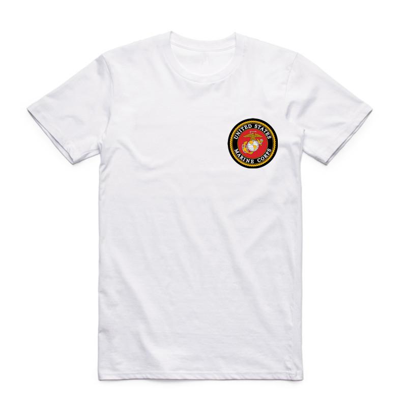 2026 Uomo Stampa USMC Moda Maglietta Bianca Estate Casual Maniche Corte Girocollo Maglietta Corpo dei Marines degli Stati Uniti Uomo Camisetas