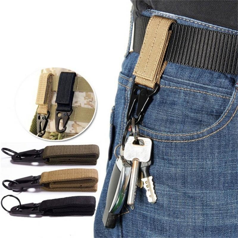 Tactically Belt Hanging Carabiners Hook Nylon Webbing Buckle Strap Belt Clip