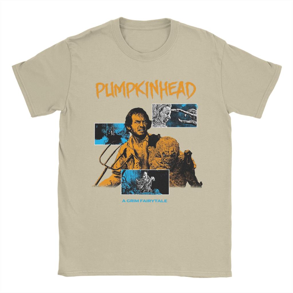 Pumpkinhead T Shirts for Men Pure Cotton Vintage TShirts Round Neck Tee Shirt Short Sleeve Tops Original