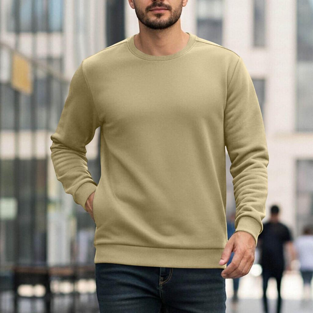 Herren Winter Schweres Plus Samt Rundhals Sweatshirt - Locker Lässig Sport Außenbekleidung