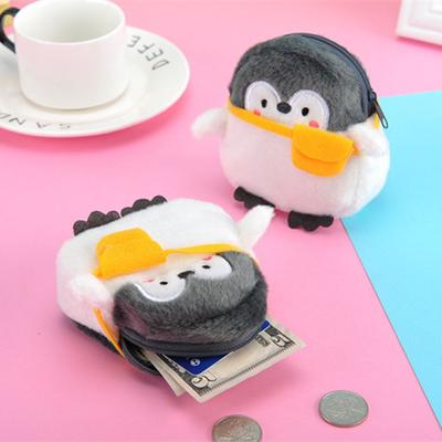 Cartoon Plush Penguin Coin Purse Doll Money Bag Pendant Lovely Animal Mini Wallet USB Cable Pouch Earphone Case Card Holder