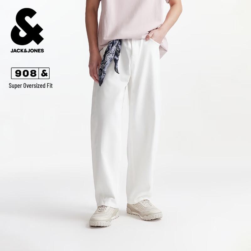 

Jack & Jones Men s Milk White Wide-Leg Jeans W32/L32