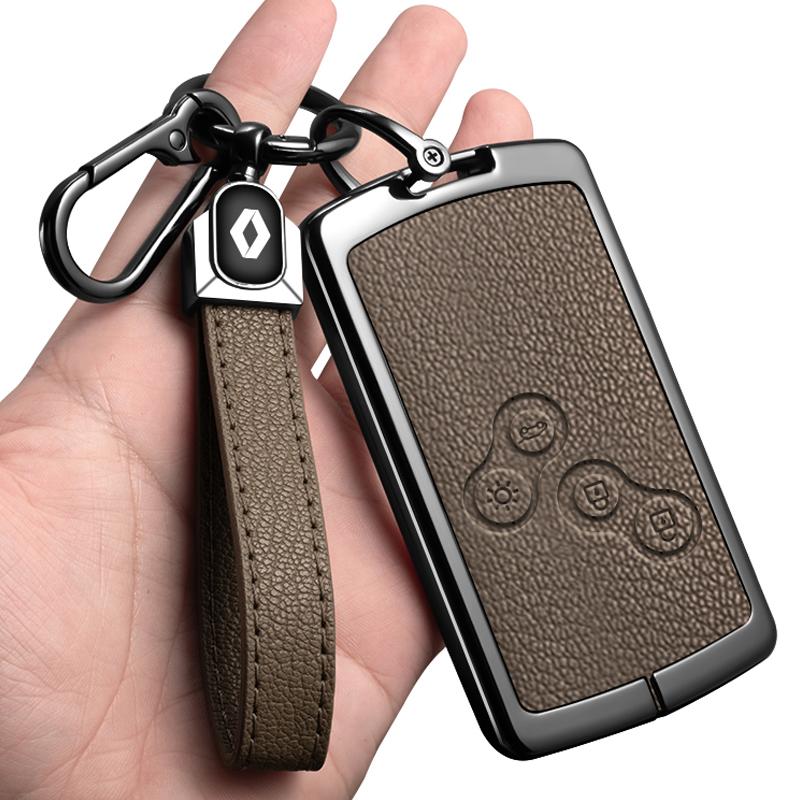 Interior Stickers Zinc Alloy Car Key Case Bag Metal Key Shell For Renault Sandero Duster Clio 5 Captur Austral Kadjar Megane Lo