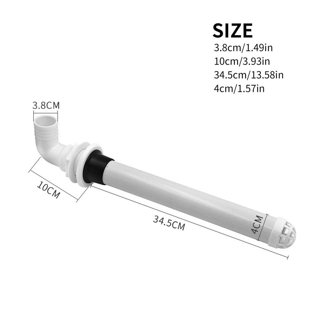 Overflow Drain Pipe Tough Flexible White Stable Water Flow Universal for Yacht Cabin Bathroom RV