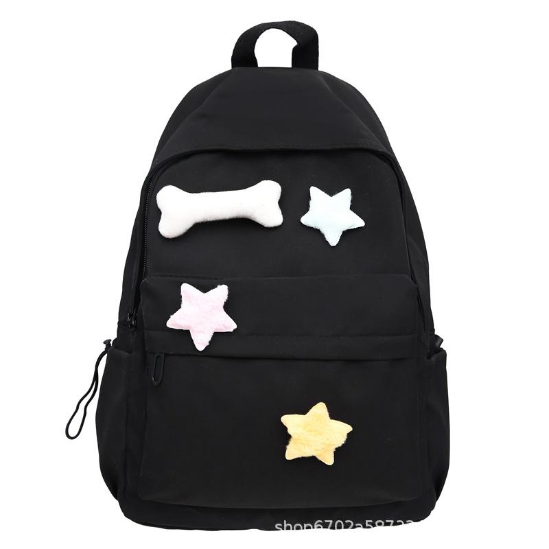 

School Bag Girls Junior High School High School Students Simple Versatile Backpack Lightweight College Girls Heart Backpack 32*13*45 чорний