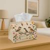 1pc Vintage Botanical Bird- Decorative Tissue Box Featuring Bird Illustrations And Floral Branches- Suitable for Home, Parties, Cars, Kitchens And Bat