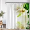 Flower Butterfly Shower Curtain Pink Purple Flowering Plant Art Bathroom Decorations Shower Curtain with Hook
