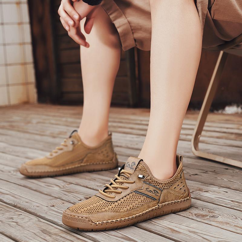 LETCOMFIT Summer Men's Mesh Shoes Fashion Soft Male Sport Sandals Outdoor Breathable Anti Slip Travel Hiking Sandals Size 46