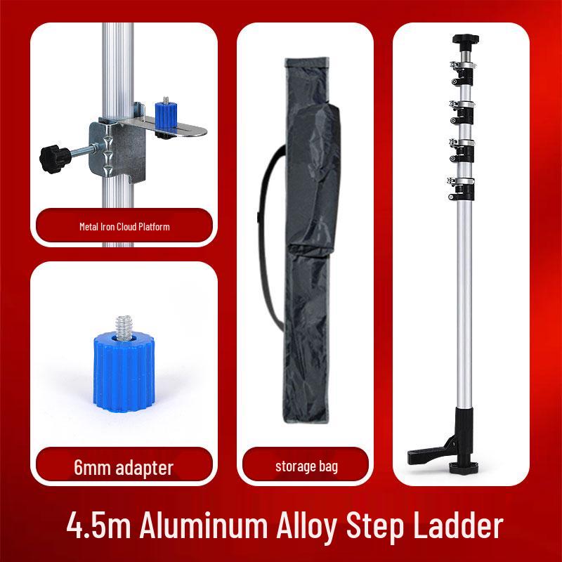 Telescopic Rod for Ceiling Support with Spirit Level and Infrared Bracket