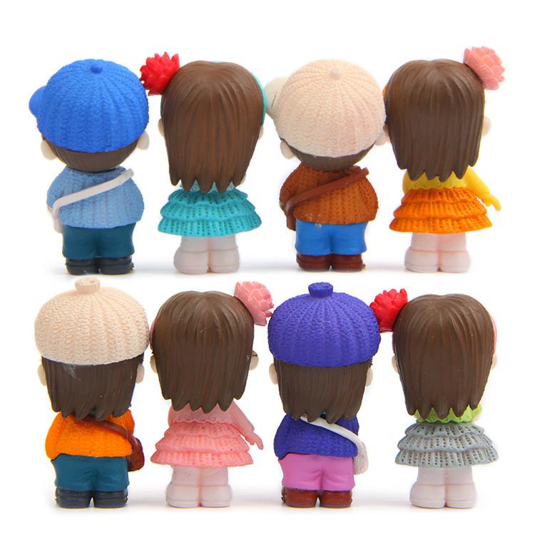 8Pcs Mini PVC Doll Set DIY Micro Landscape Decoration Creative Gift for Boys Girls Lovers Birthday Party Ornament