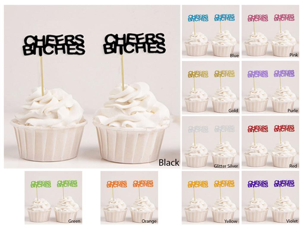 Darling Souvenir| Cheers Cupcake Toppers| Party Dessert Decorations - Pack Of