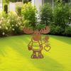 1Pc Vintage Elk Garden Decor Stake, with Rusty Weathered Oue Creative Gift, F