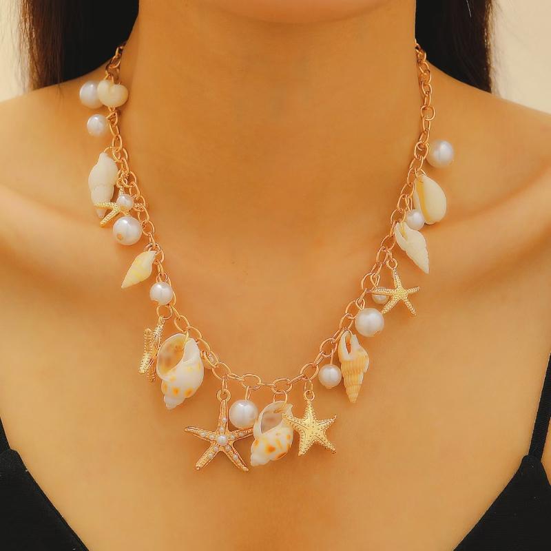 Bohemian Beach Waist Chain Body Jewelry Women'S Bracelet Necklace Waist Chain Imitation Pearl Shell Body Chain Jewelry Gift