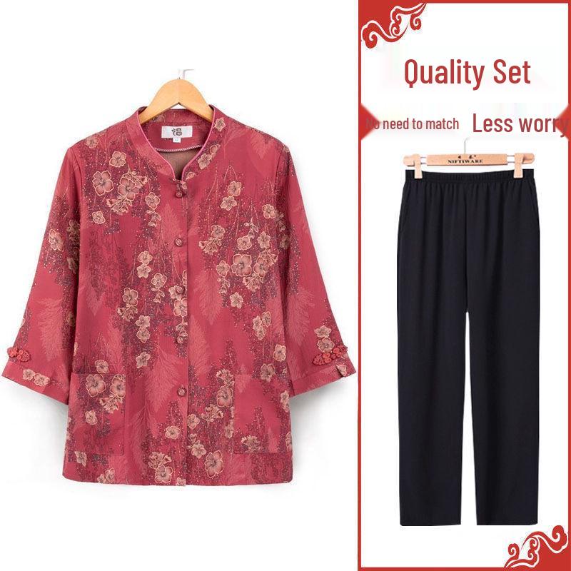 Omas Frühlings- und Herbst-Siebenarm-Outfit für Senioren