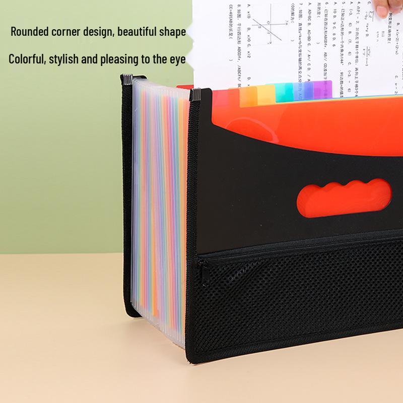 Multi-Color Rainbow Accordion A4 Document Storage Folder