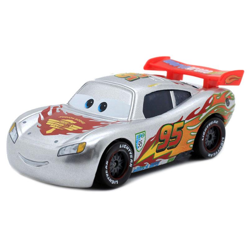Disney Pixar Cars Lighting McQueen Alloy Car Model Love Version Silver Lightning McQueen Rare Children's Toy Car Christmas Gift