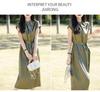 Silky Satin Minimalist French Summer Long Skirt Dress for Women