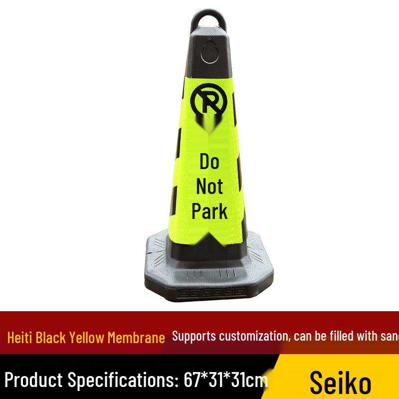Reflective Plastic Traffic Cone - No Parking Warning Barrier Roadblock