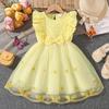 Girl Short Sleeves Dress Children Kid Casual Summer Beach Sundress Princess Dresses Clothes