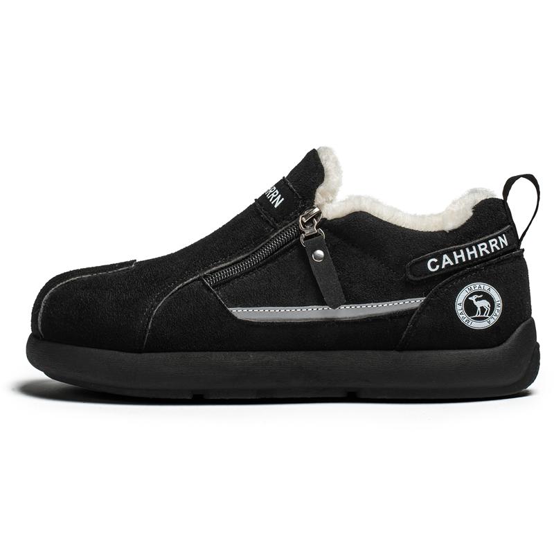 Winter New Men's Fleece-Lined Warm Cotton Shoes - Suede Leather, Outdoor Cotton Shoes, Snow Boots, Work Boots