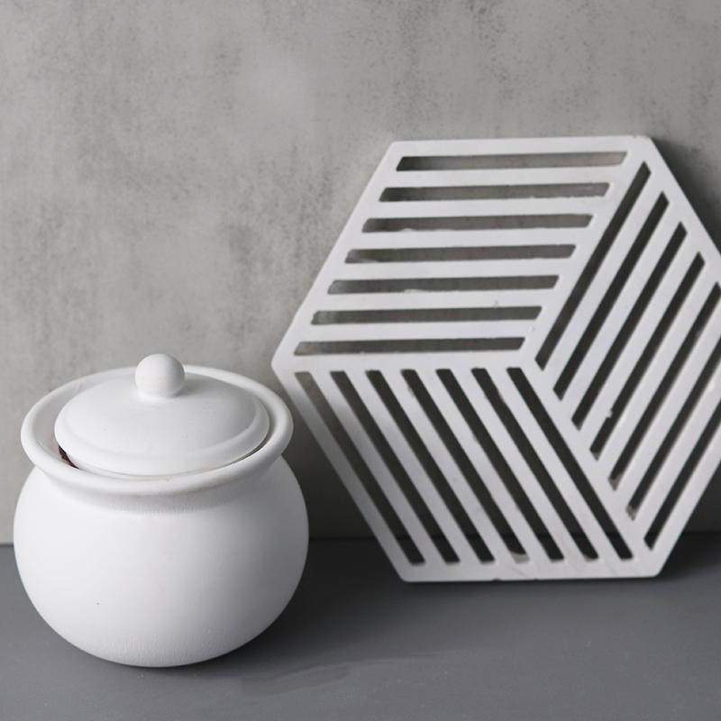 DIY Runder Gips Kerzenglas Silikonform mit Deckel Zement Harzform Handgemachte Vase Vorratsglas Heimdekoration Handwerk Ornamente