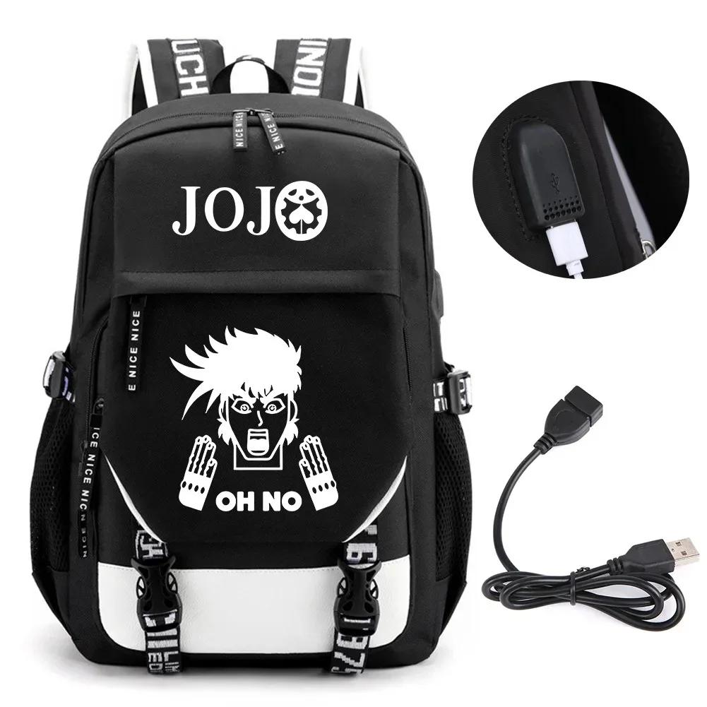 Anime JOJO Jonathan Joestar Golden Experience Rugzak Schooltas met USB-poort Laptopvak voor Jongens Meisjes Reistas 12 inches