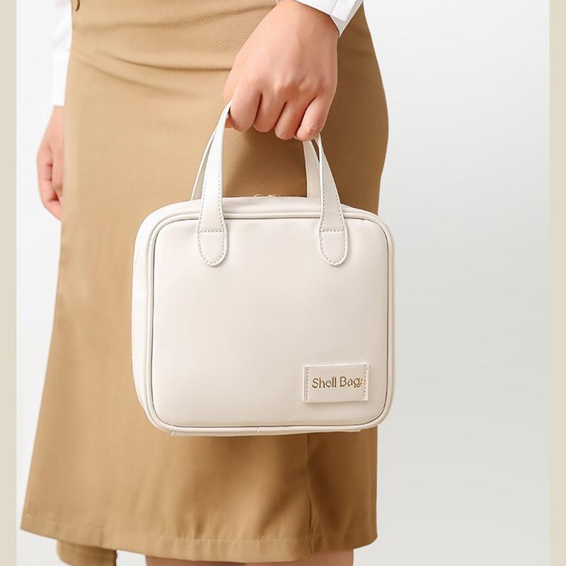 Veganská kůže Dámská kosmetická taška PU Malá čtvercová Make UP Kabelka Velká kapacita přenosná voděodolná Taštička na toaletní potřeby