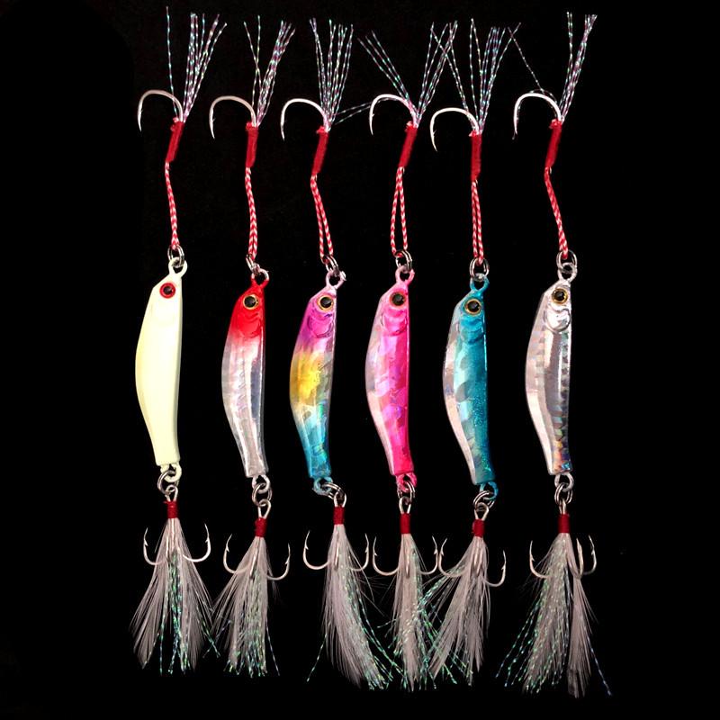 Chuangyang 20g Shore Casting Slow Jigging Metal Fish Jig with Hook, 4.9cm