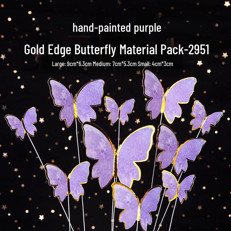 Toppere de tort fluturi roz cu margini aurii - Perfecte pentru sărbătorile de ziua de naștere ale prințeselor