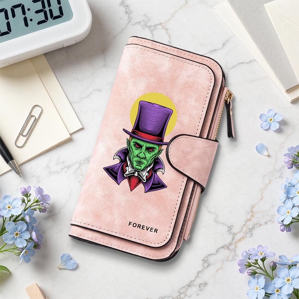 Gothic Vampire Print Long Wallet