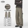 Mens Oversized Washed Cotton Cargo Pants With Splatter Print Straight Fit Loose Workwear Trousers Casual Wear