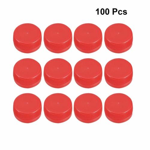 NUOLUX 100 Pieces Colorful Plastic Bottle Caps, Perfect for Drawing and Crafts, Red