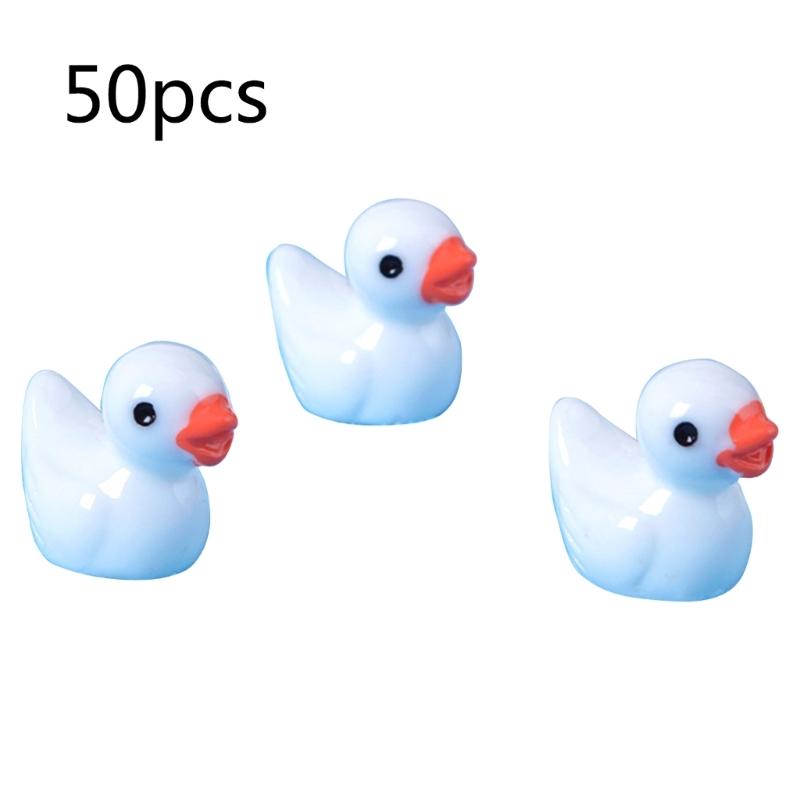 50 Stück Bunte Mini-Harz-Enten Mini-Figuren für Landschaft Mini-Enten Mikro-Feen Gartenlandschaft Puppenhaus Dekorationen