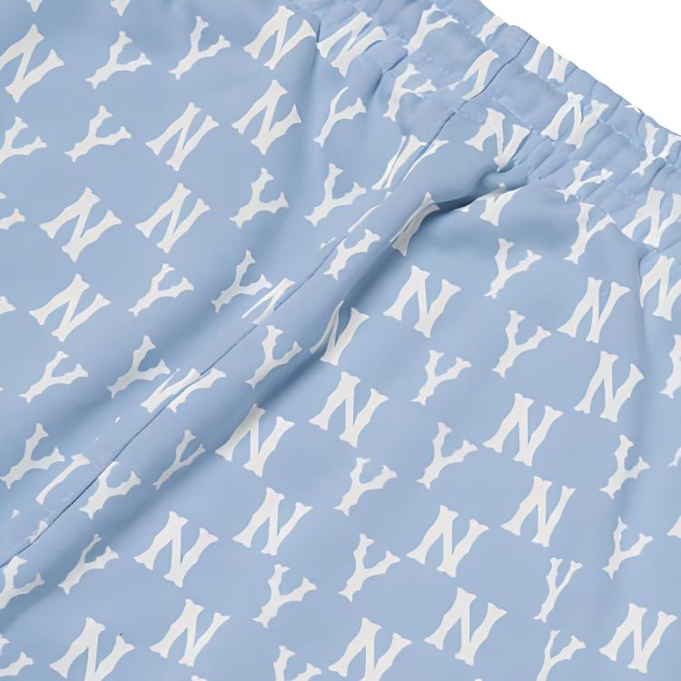 New MLB Old Flower Knitted Sweatpants Unisex Blue 3ATPM0121-50BLL