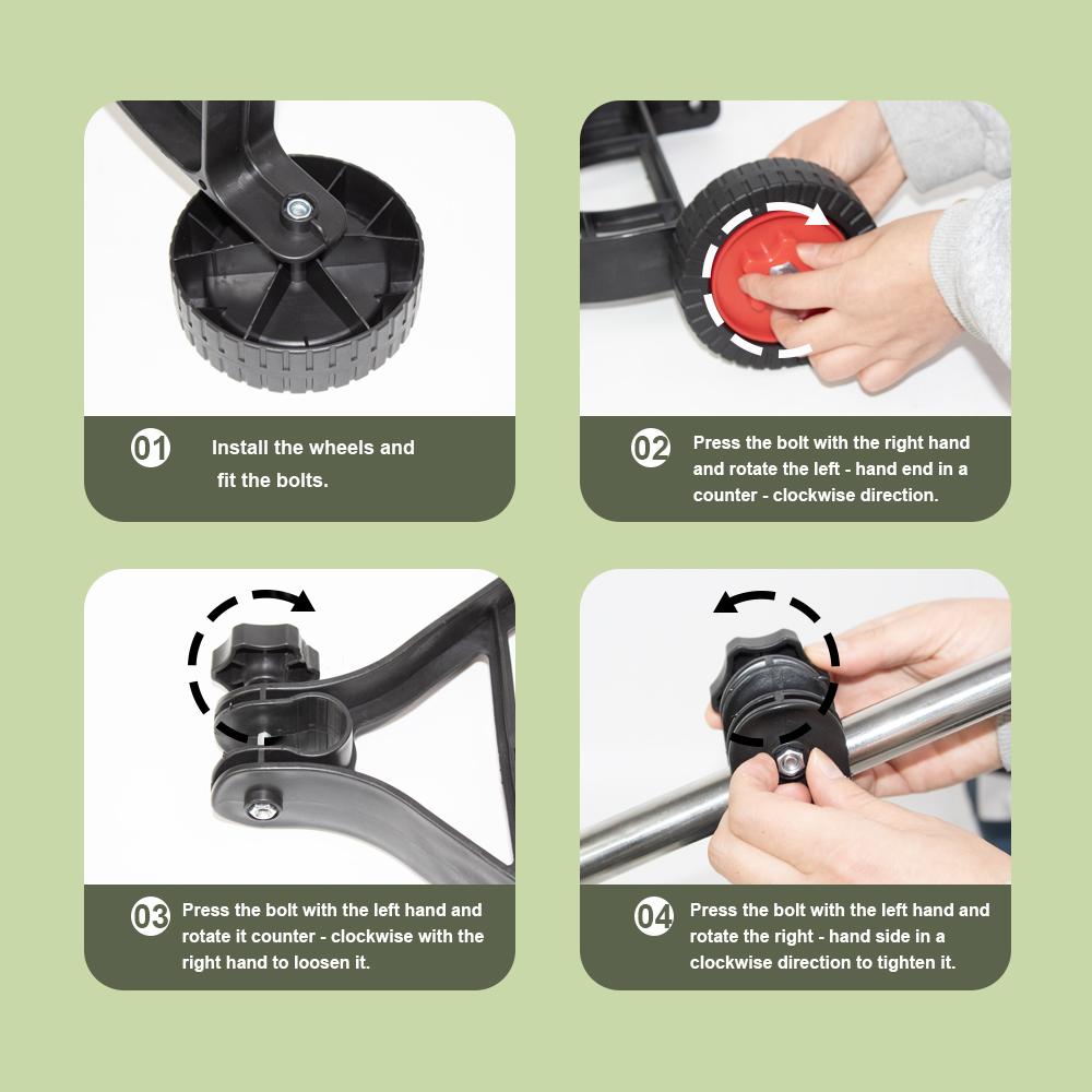 Universal Adjustable Lawn Mower Support Wheel Attachment Garden Grass Trimmer Detachable Auxiliary Wheel Quick Change Power Tool