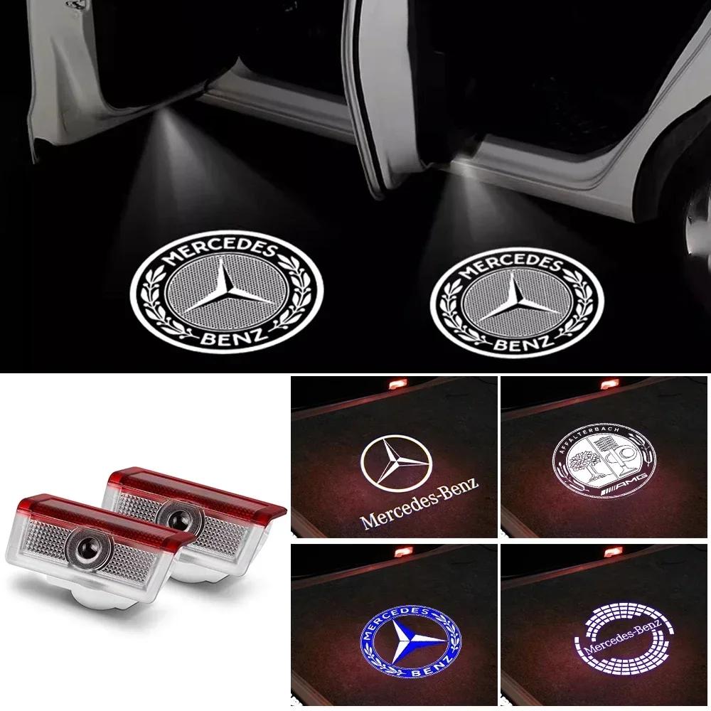 mewf5 2/4PCS automotive LED welcome light laser projector Mercedes-Benz A/B/C/GL/GLC/E E200l E300L E450L W212 2009-2016 attachment
