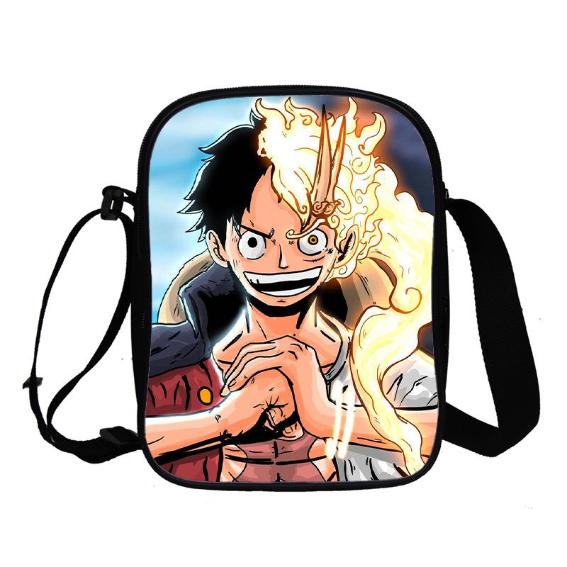 Animation Peripheral Messenger Bag, Primary And Secondary School Student Schoolbag 3D Full Color Printing Double-Layer Shoulder Bag Portable