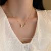 Color Beaded Love Flower Zircon Necklace Female Sweet Cool Hot Girl Wind Collarbone Chain Niche Design Accessories