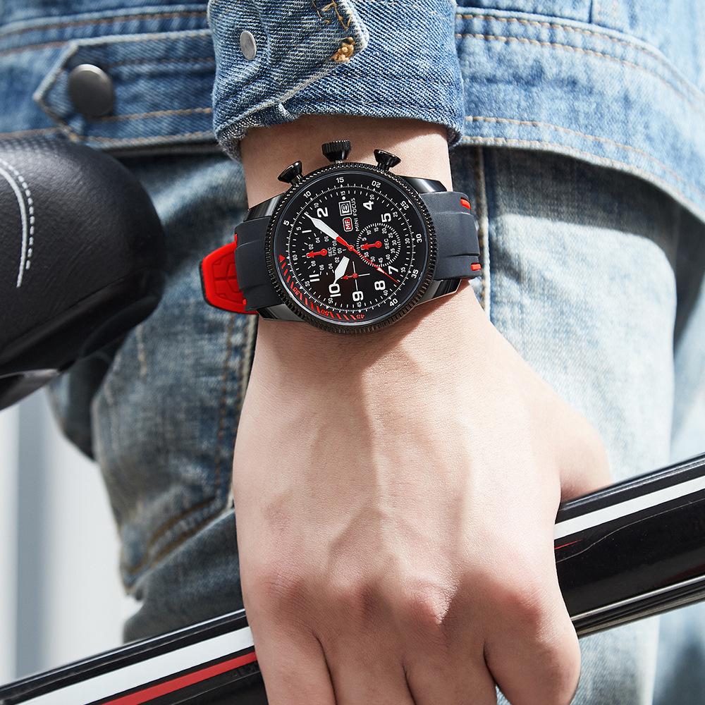 Multifunctional Air Watch Waterproof Quartz Watch Sports Glow-in-the-dark Silicone Band Men's Watch