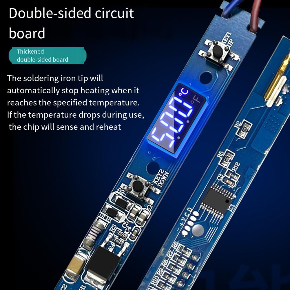 Adjustable Temperature Solder Iron Ergonomic Handle Design
