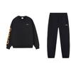 Li Ning Letter Logo Printed Warm Loose Round Neck Pullover Sweatshirt With Cuffed Knit Waist Long Pants Casual Sports Set AYKT415-1+AWDRF44-1