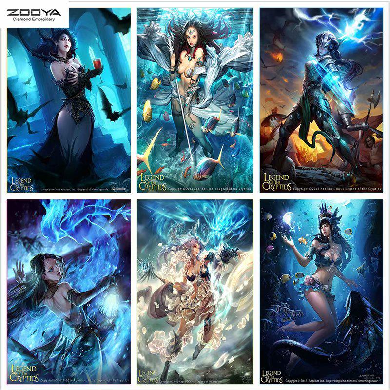 

ZOOYA DIY Полный дрель Алмазная картина Легенда о Cryptid Вышивка Стежок Мозаика Домашний Декор Подарок