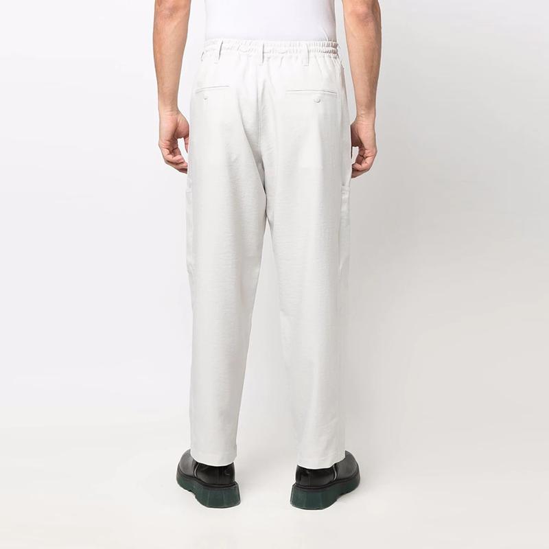 Y-3 SS22 Solid Color Loose Cargo Pants Men Pants White Gray HG6203