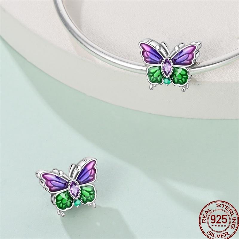 Spring New 100% Copper Flower Butterfly Cute Pet Charm Beads Suitable Fit Panoriginal Bracelet Exquisite