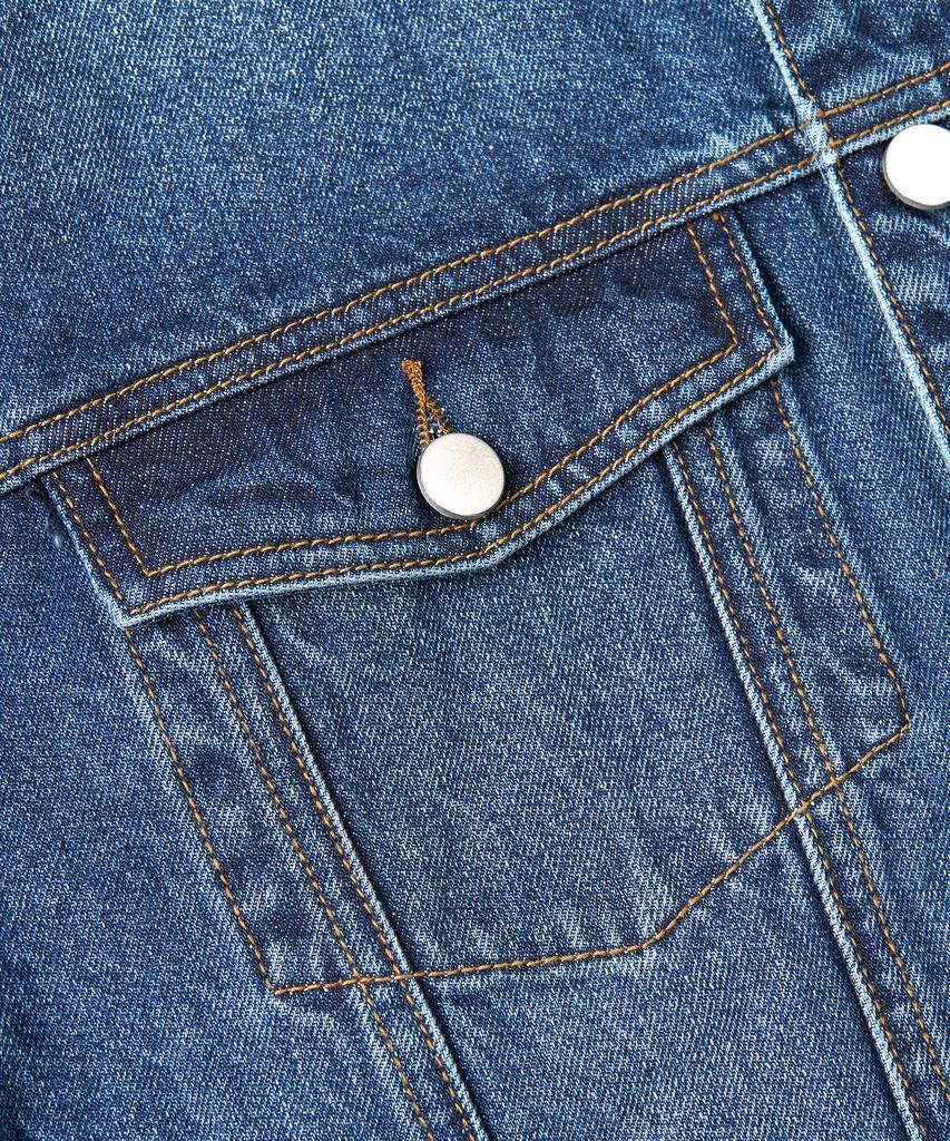 Toffee Washed Denim Trucker Jacket (Mid Blue)