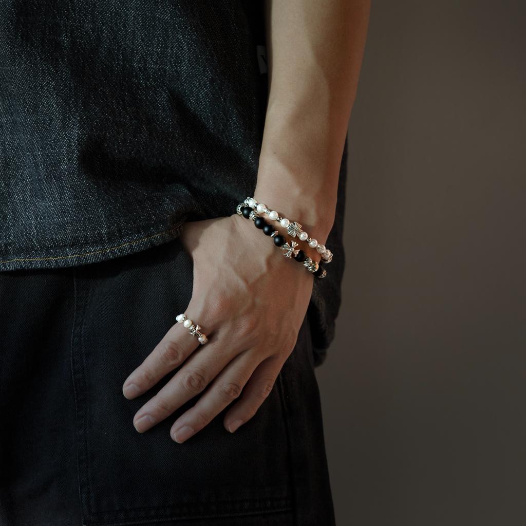 Darklight Pearl & Chrome Bracelet