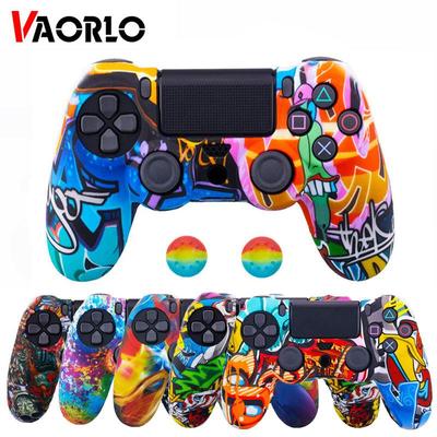 VAORLO Silikonowy futerał ochronny do kontrolera SONY Playstation 4 PS4 Gumowa skóra ochronna do PS 4 Joystick Gamepad Cap case