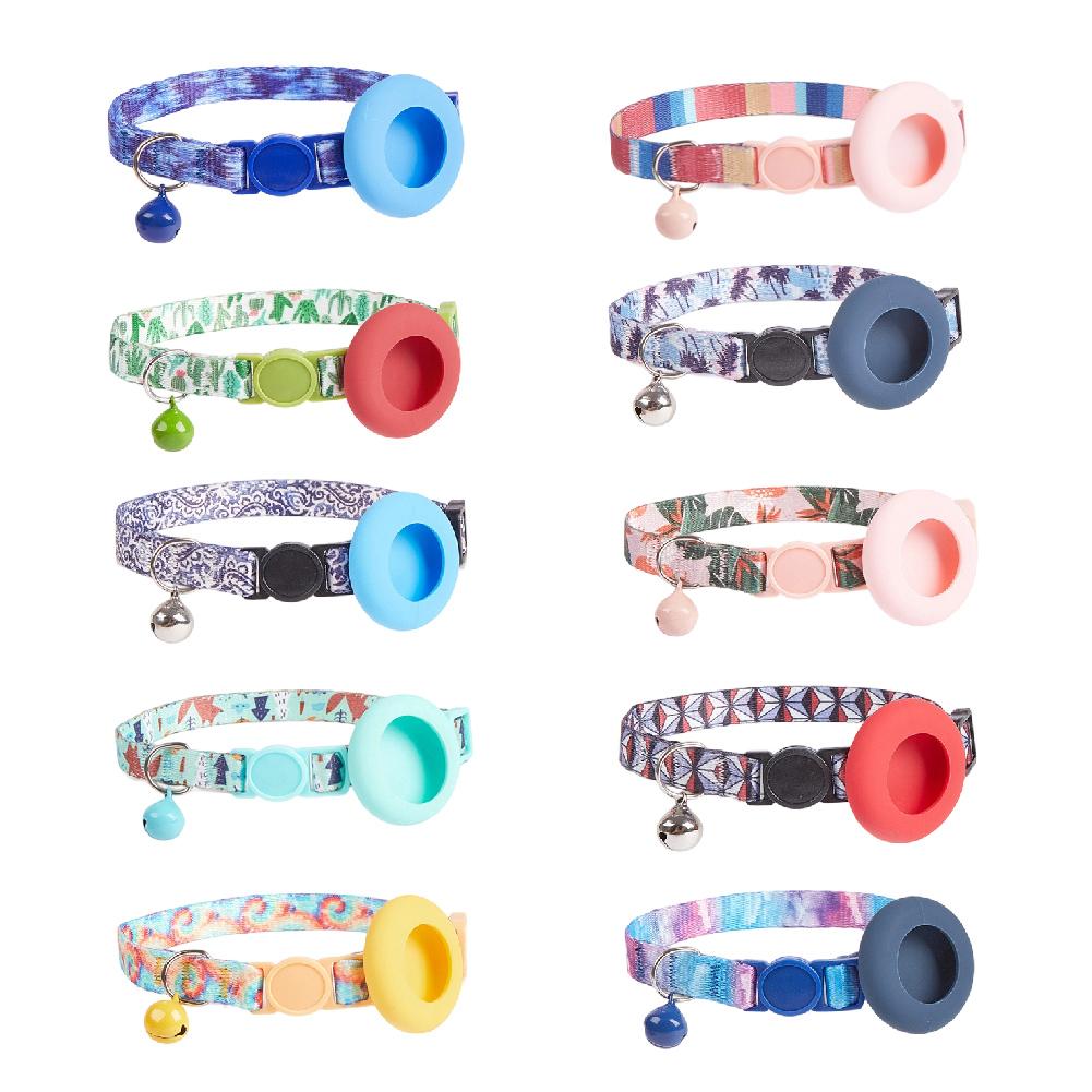 Adjustable Cute Tracker Protective Cover Cat Collar GPS Tracker Protective Cover Colorful Neck Pet Cat Positioning Collar for Airtag Pet Collar