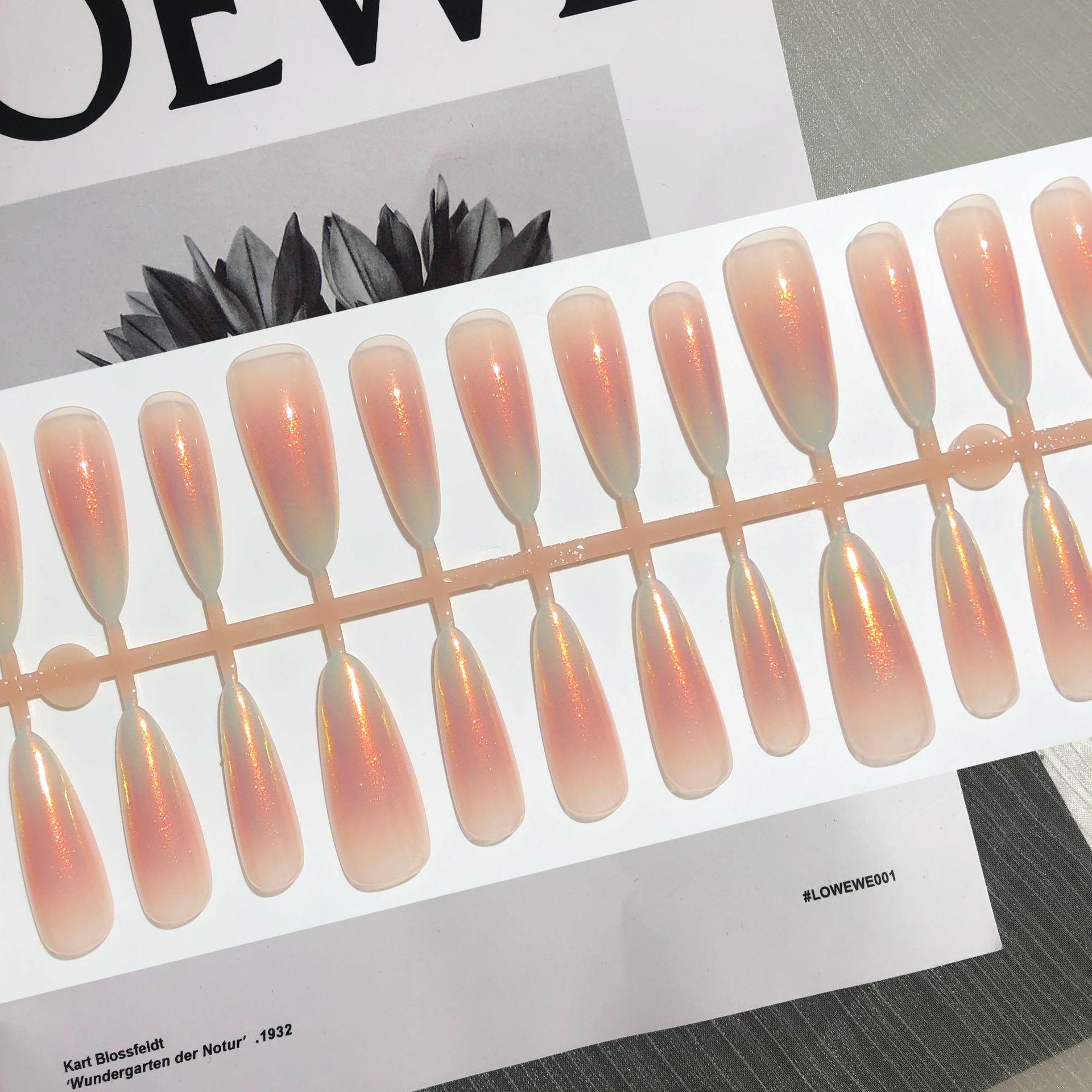 

Aurora Blush Mermaid Glitter Nails - High-End Versatile Fairy Style Nail Art Patches, 30 Pieces